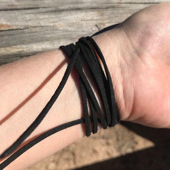 Tie Wrap Skull Silver Bracelet Cuff Yoga Boho Biker Gothic - Picture 5 of 9